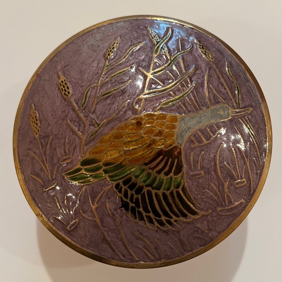 Penco Industries Inc Other - Vintage Penco Brass and Enamel Trinket Keepsake Box-Bird Design